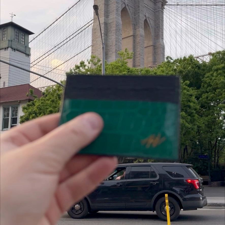 CARD HOLDER ALLIGATOR EMERALD