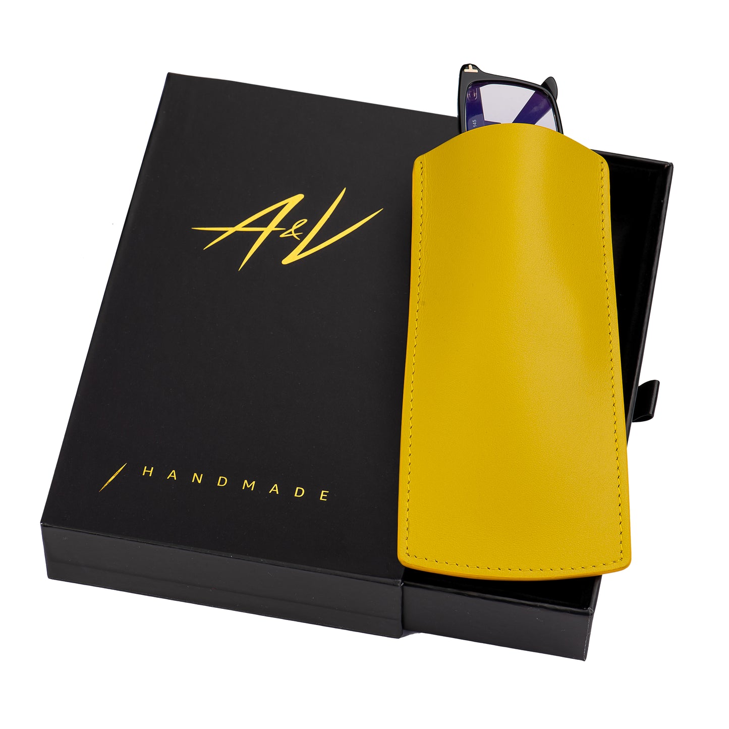GLASSES CASE SMOOTH YELLOW SMALL