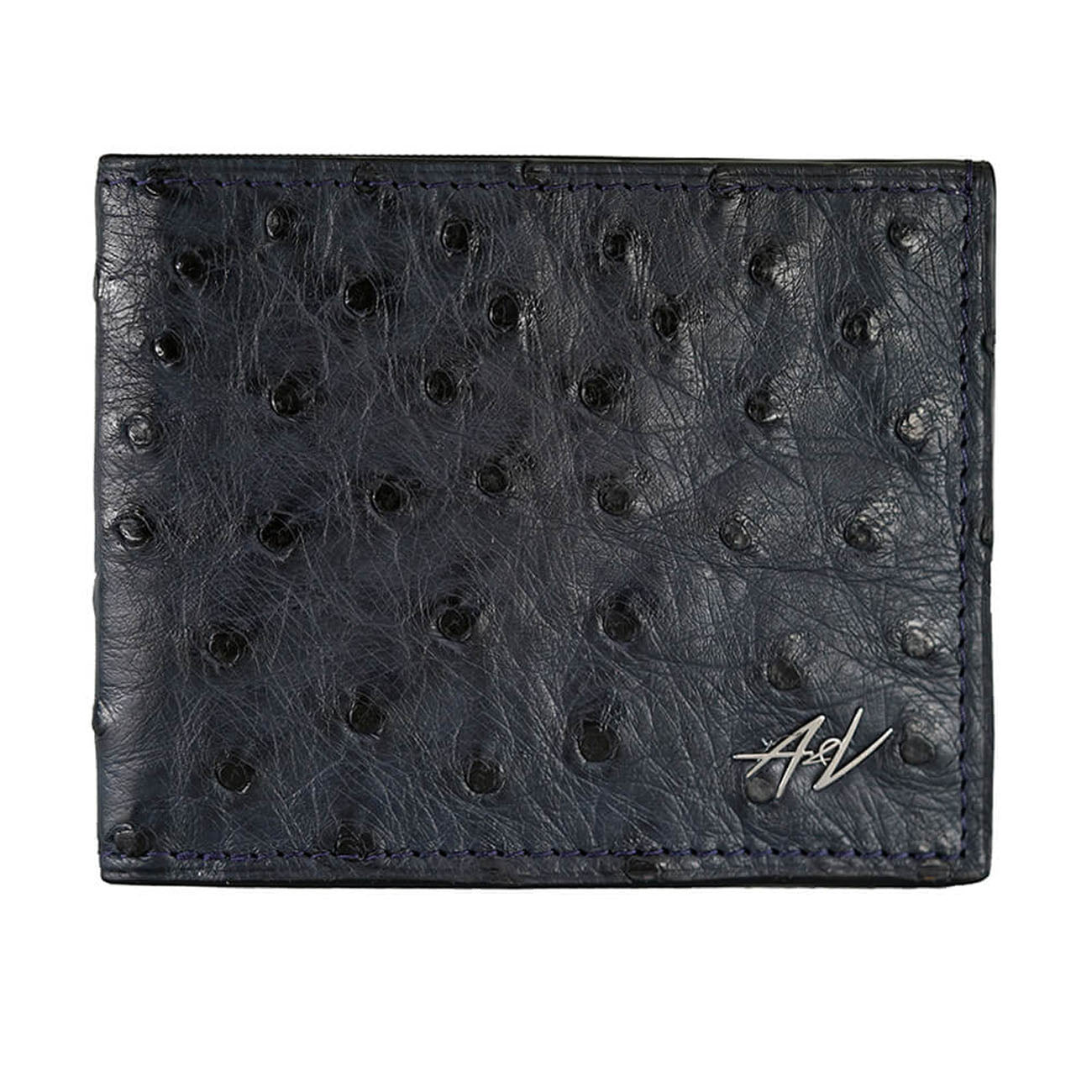 WALLET OSTRICH LEATHER POLO BLUE