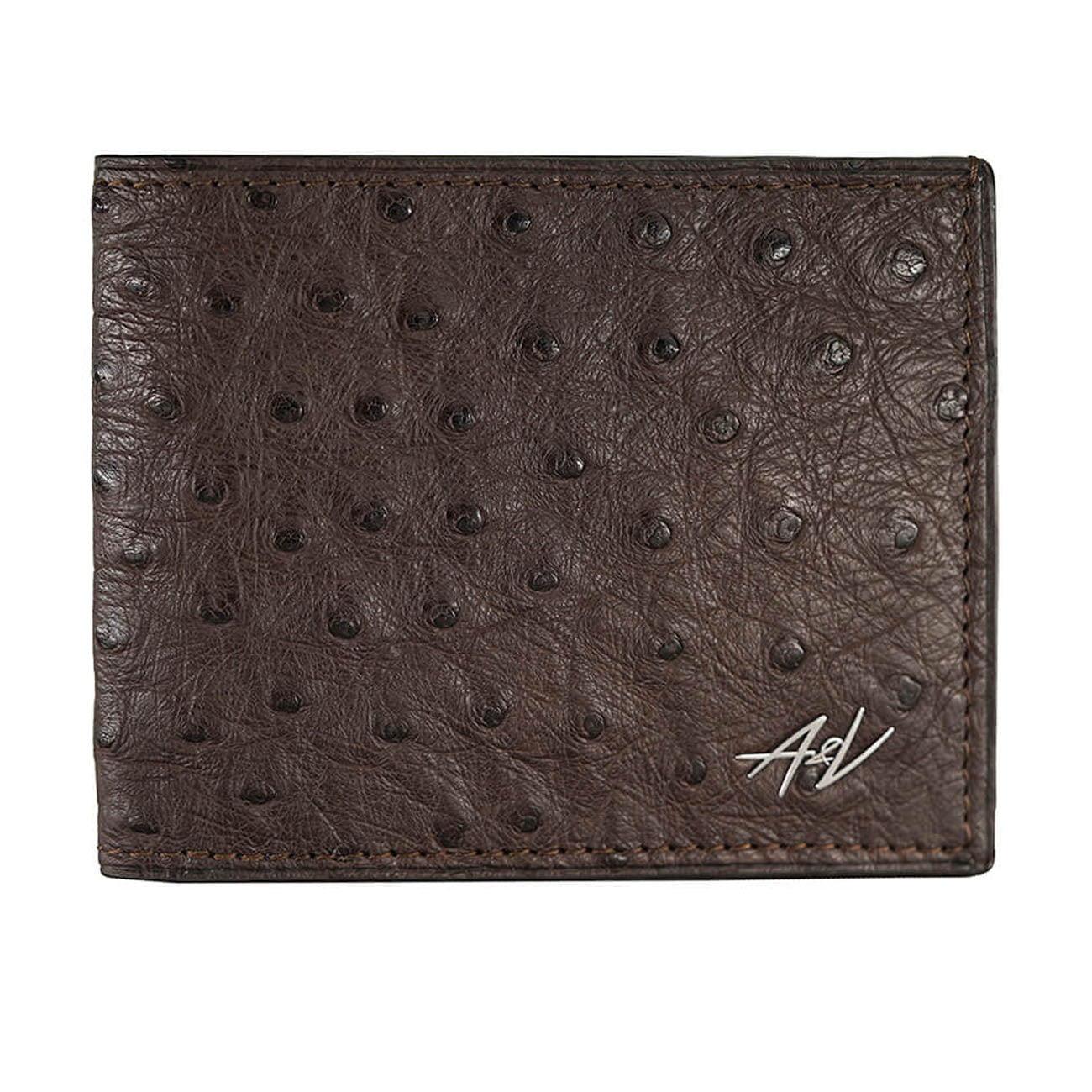 WALLET OSTRICH LEATHER TOSTED BROWN