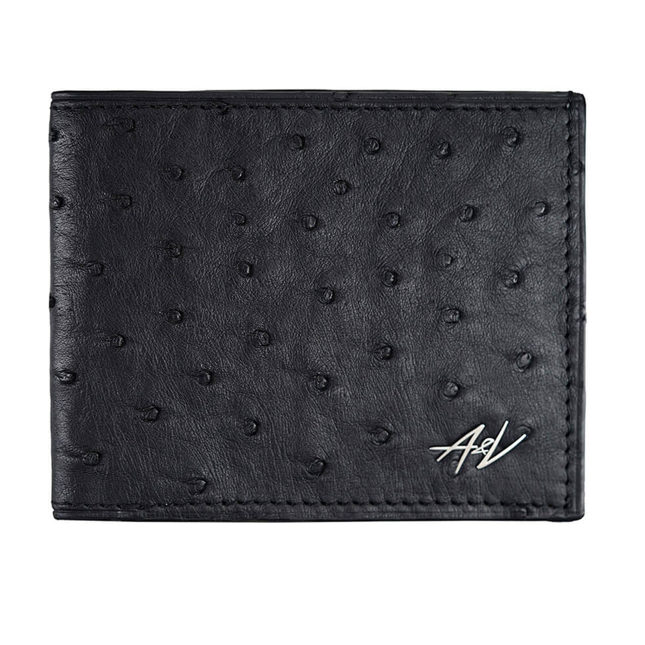WALLET OSTRICH LEATHER RAVEN