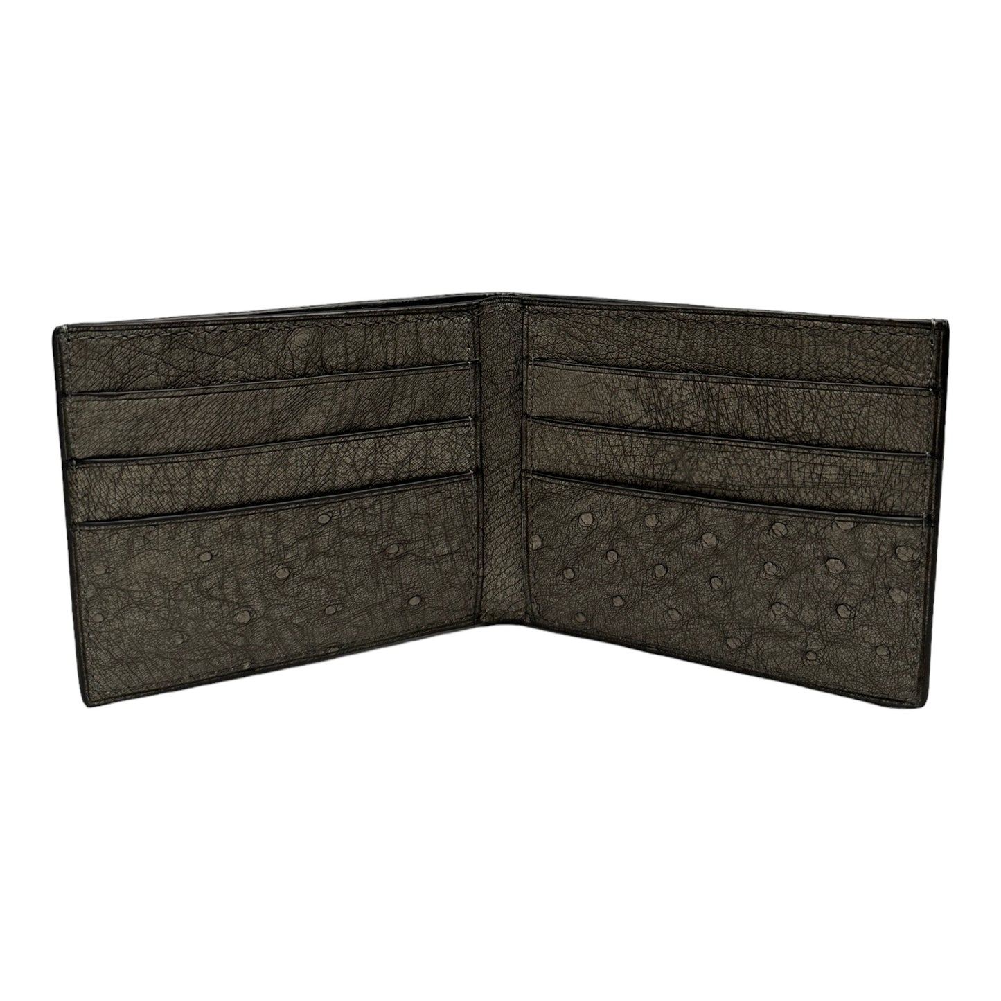WALLET OSTRICH LEATHER GRAY MARBLE