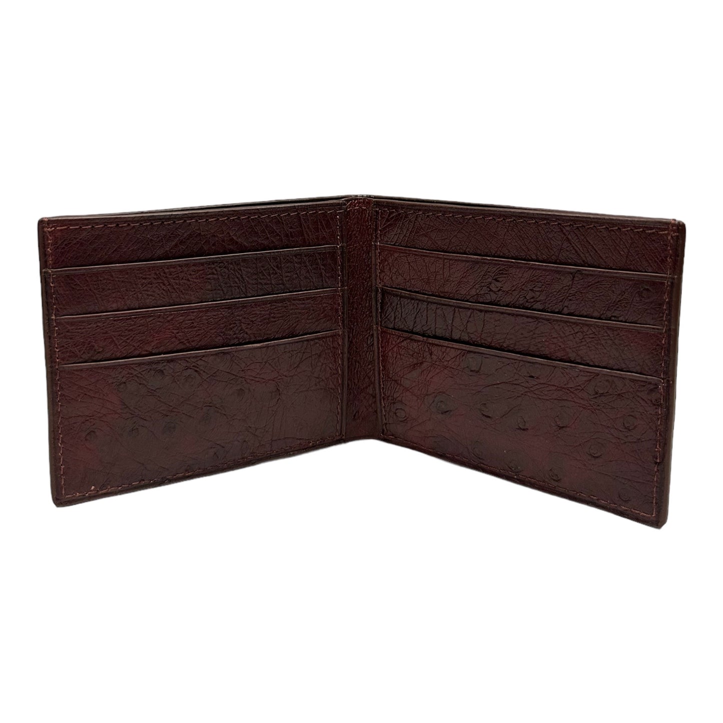 WALLET OSTRICH LEATHER DARK RUBY