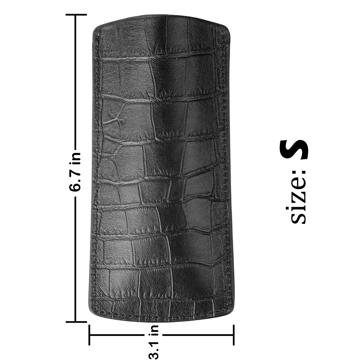 GLASSES CASE ALLIGATOR ROUGE SMALL