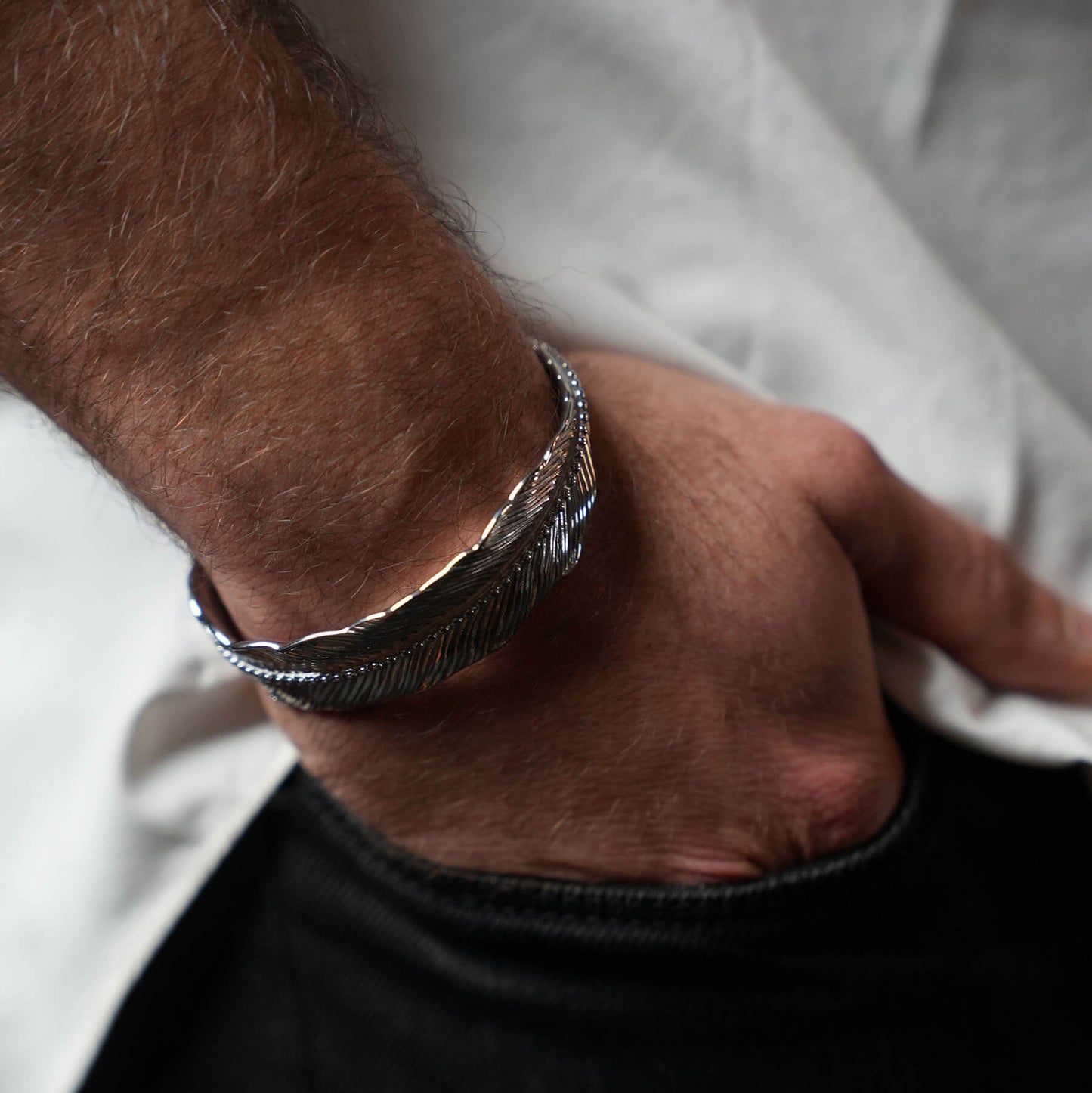 BRACELET FEATHER SILVER