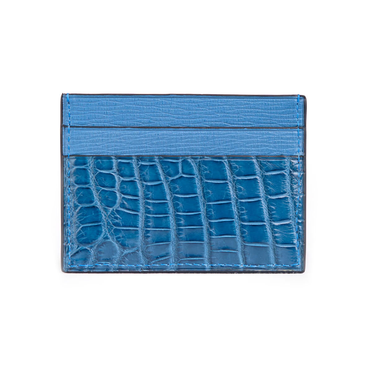CARD HOLDER ALLIGATOR BLUE
