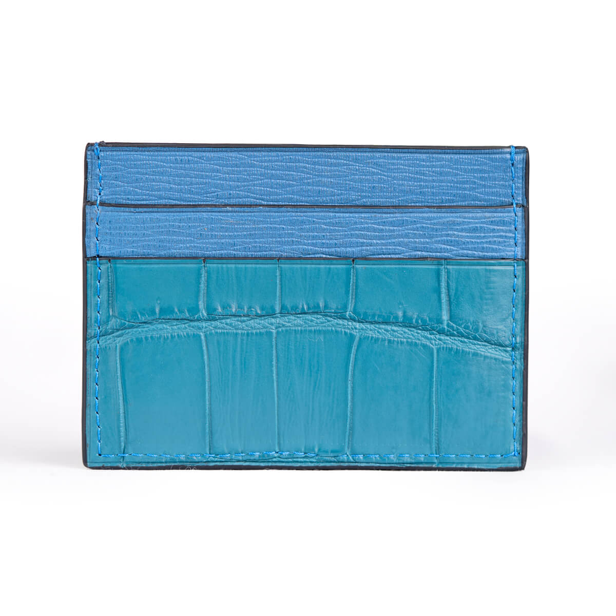CARD HOLDER ALLIGATOR BLUE LAGOON