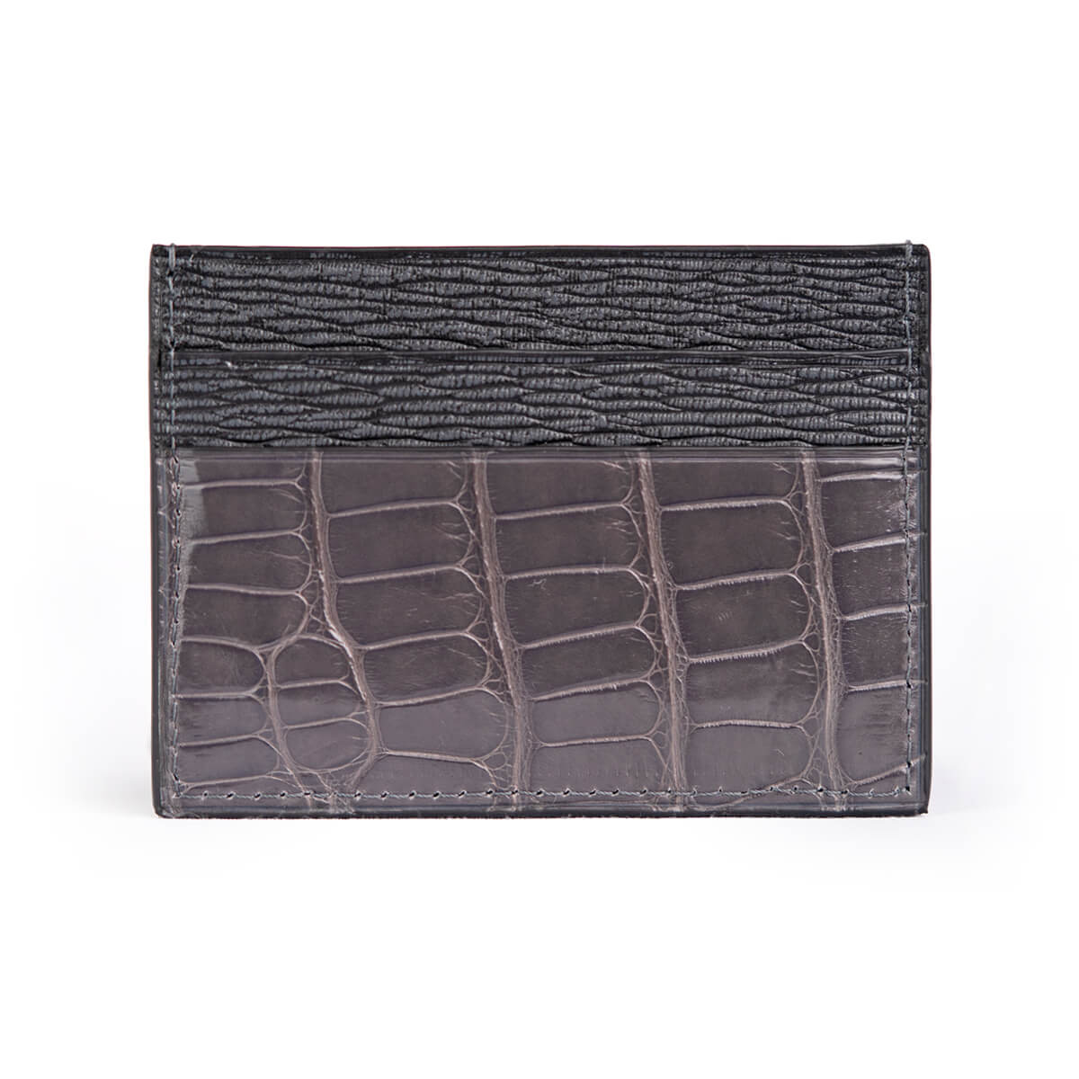 CARD HOLDER ALLIGATOR GRAY