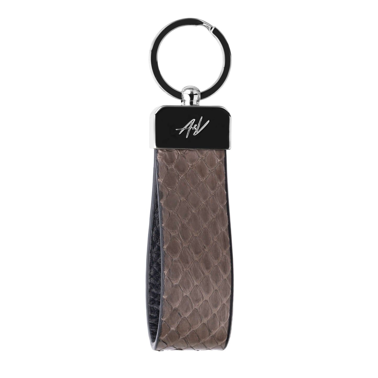 KEYCHAIN METALLIQUE STONE BROWN