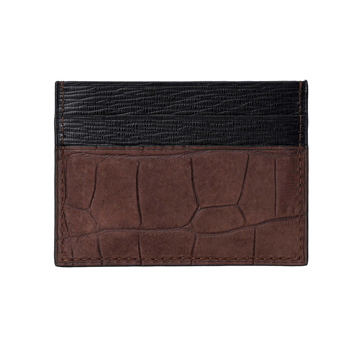 CARD HOLDER ALLIGATOR BROWN MAT