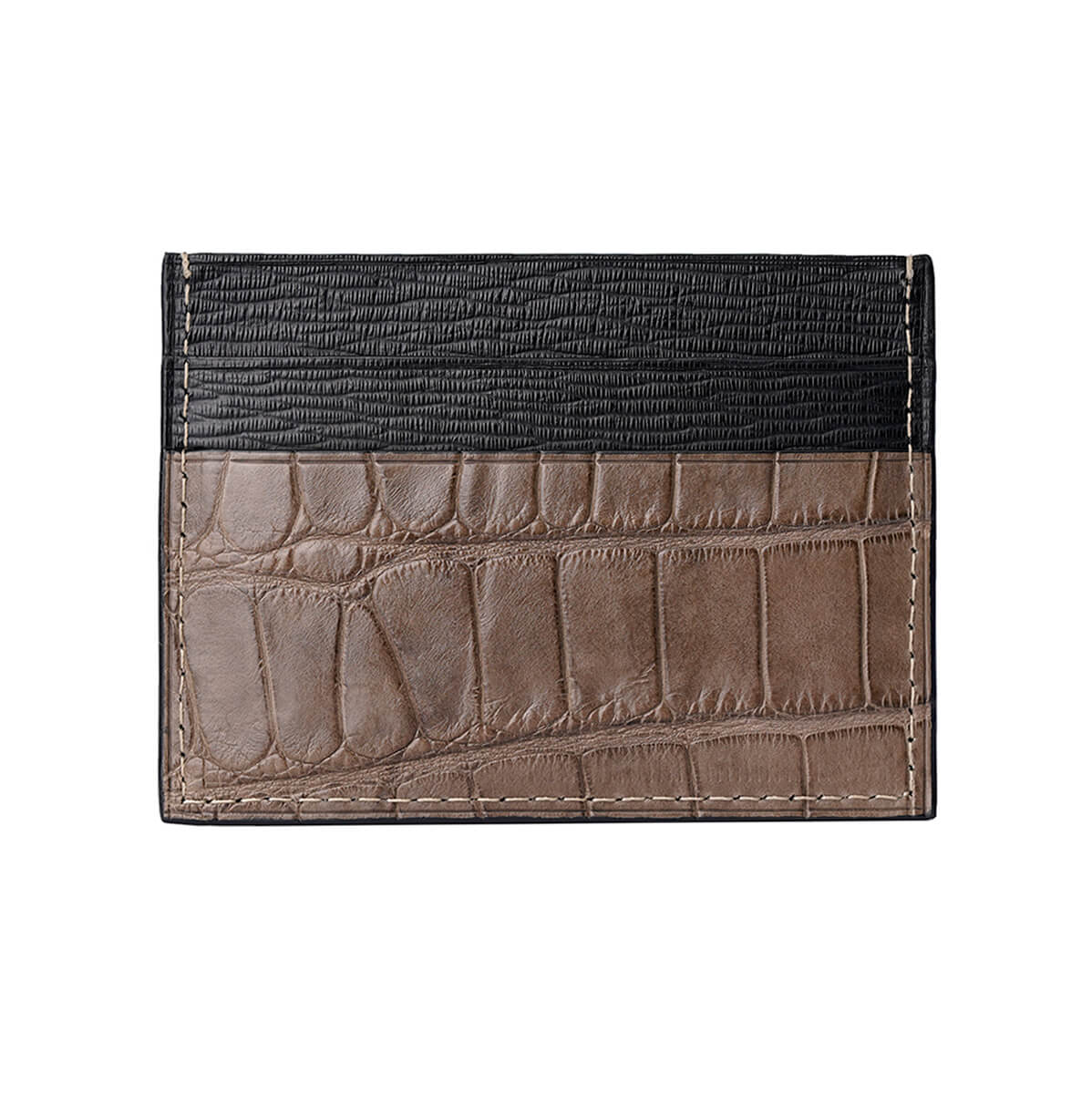 CARD HOLDER ALLIGATOR COFFEE BROWN