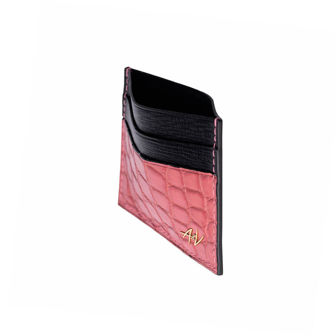 CARD HOLDER ALLIGATOR ROUGE