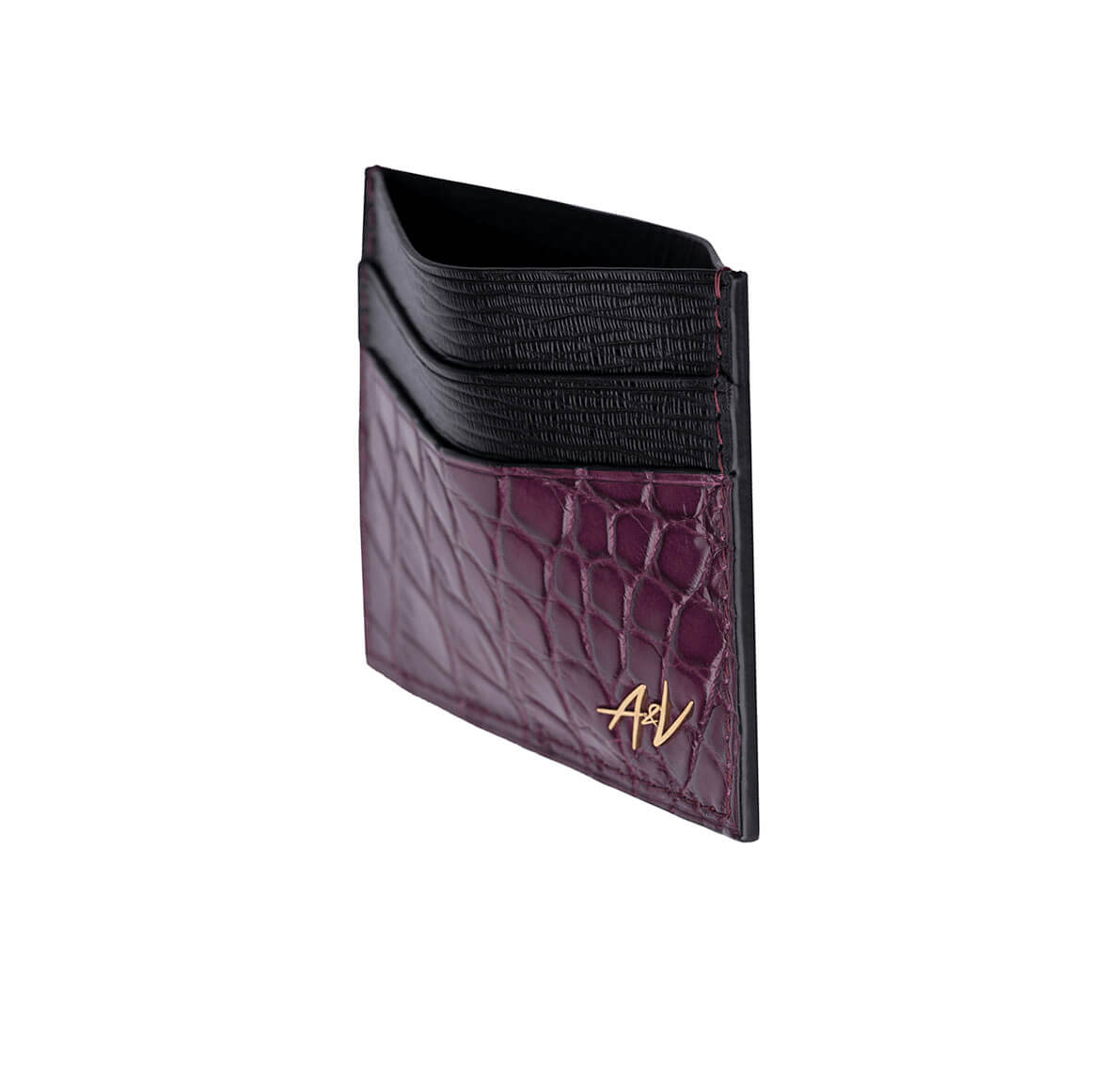 CARD HOLDER ALLIGATOR PASSION PLUM
