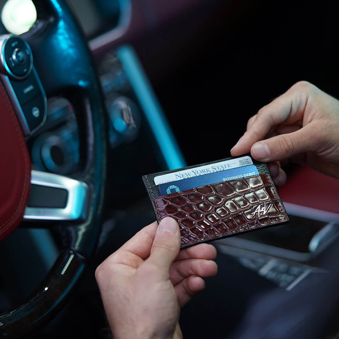 Card Holder in Alligator