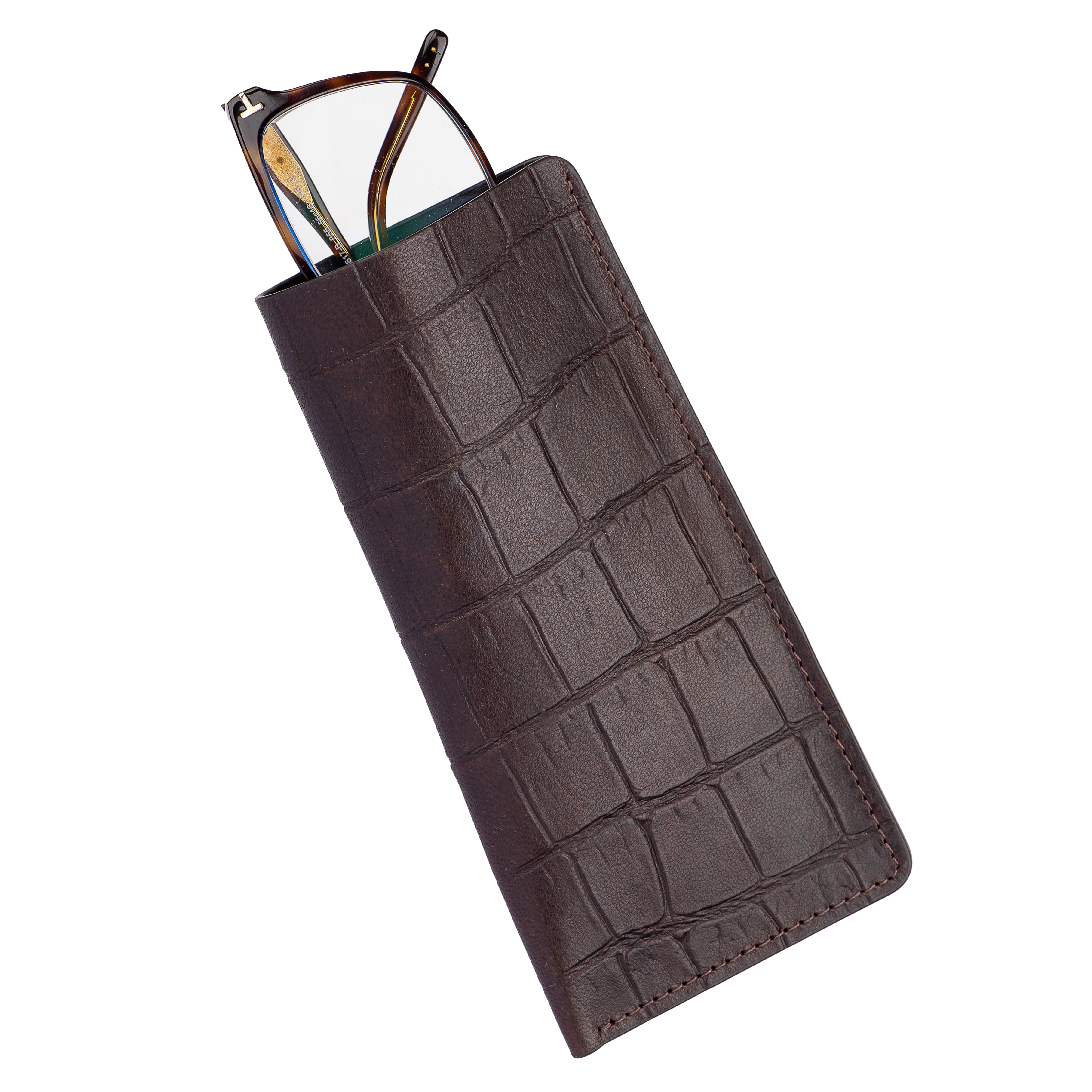 Glasses Case Alligator Style Calfskin