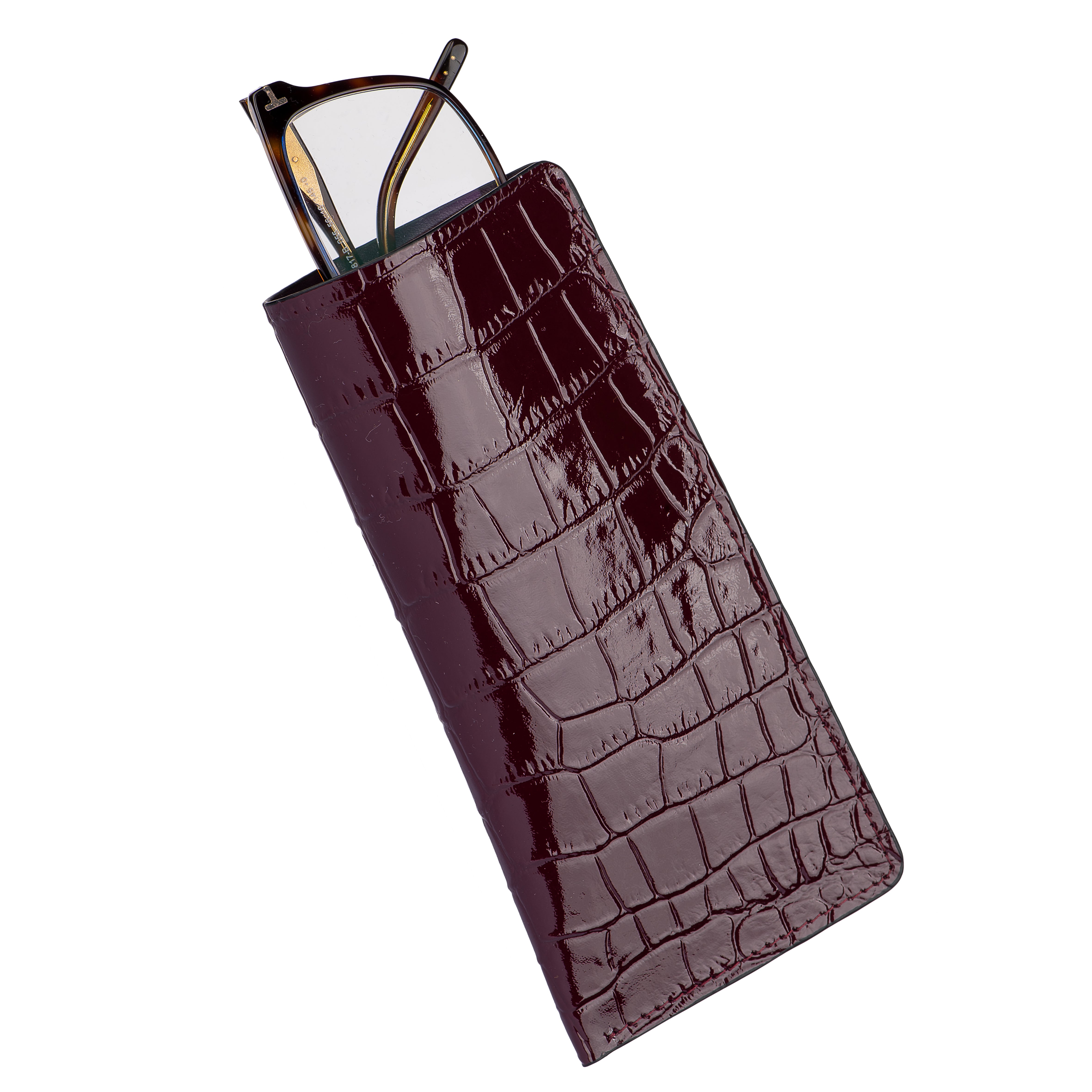 Glasses Case Alligator Style Calfskin