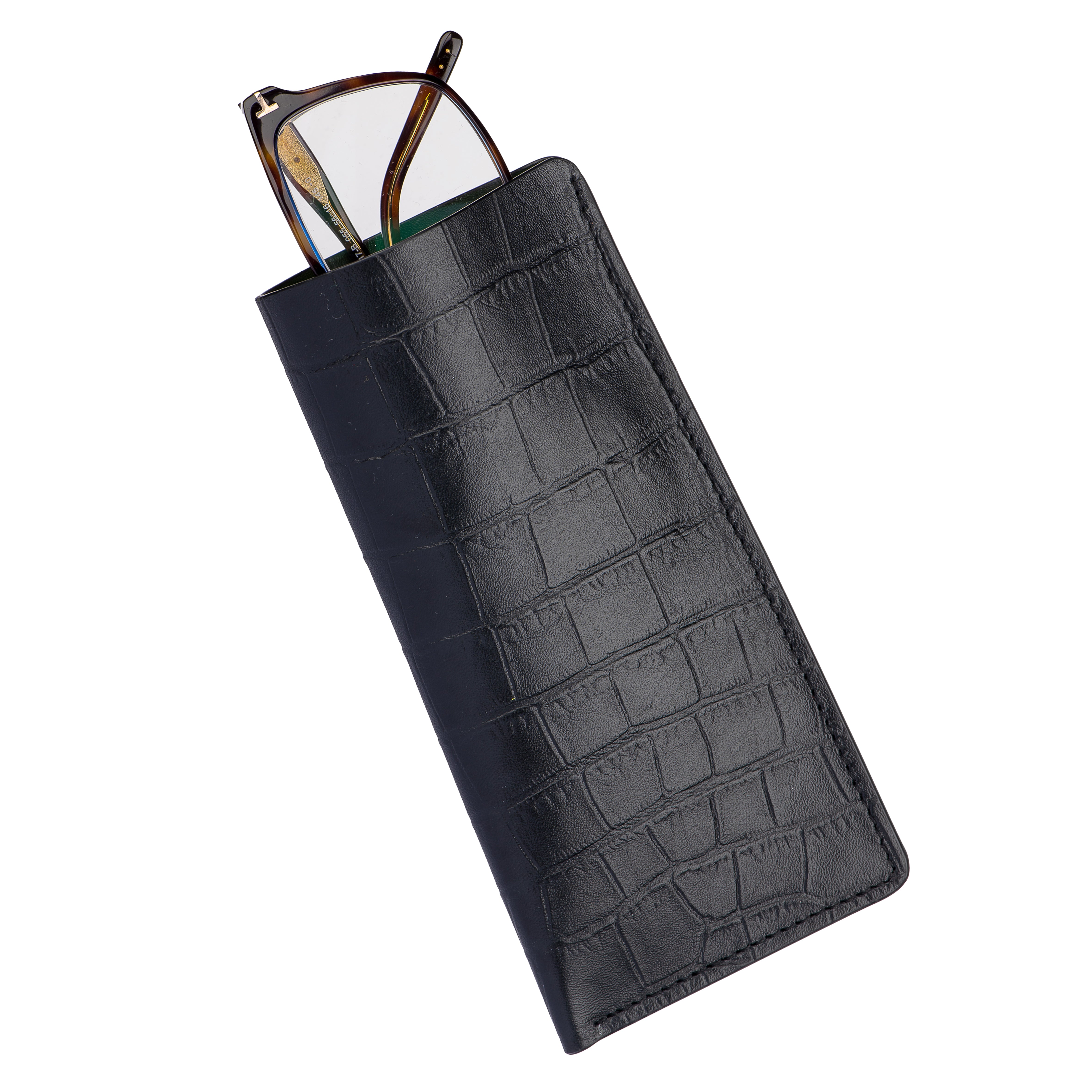 Glasses Case Alligator Style Calfskin