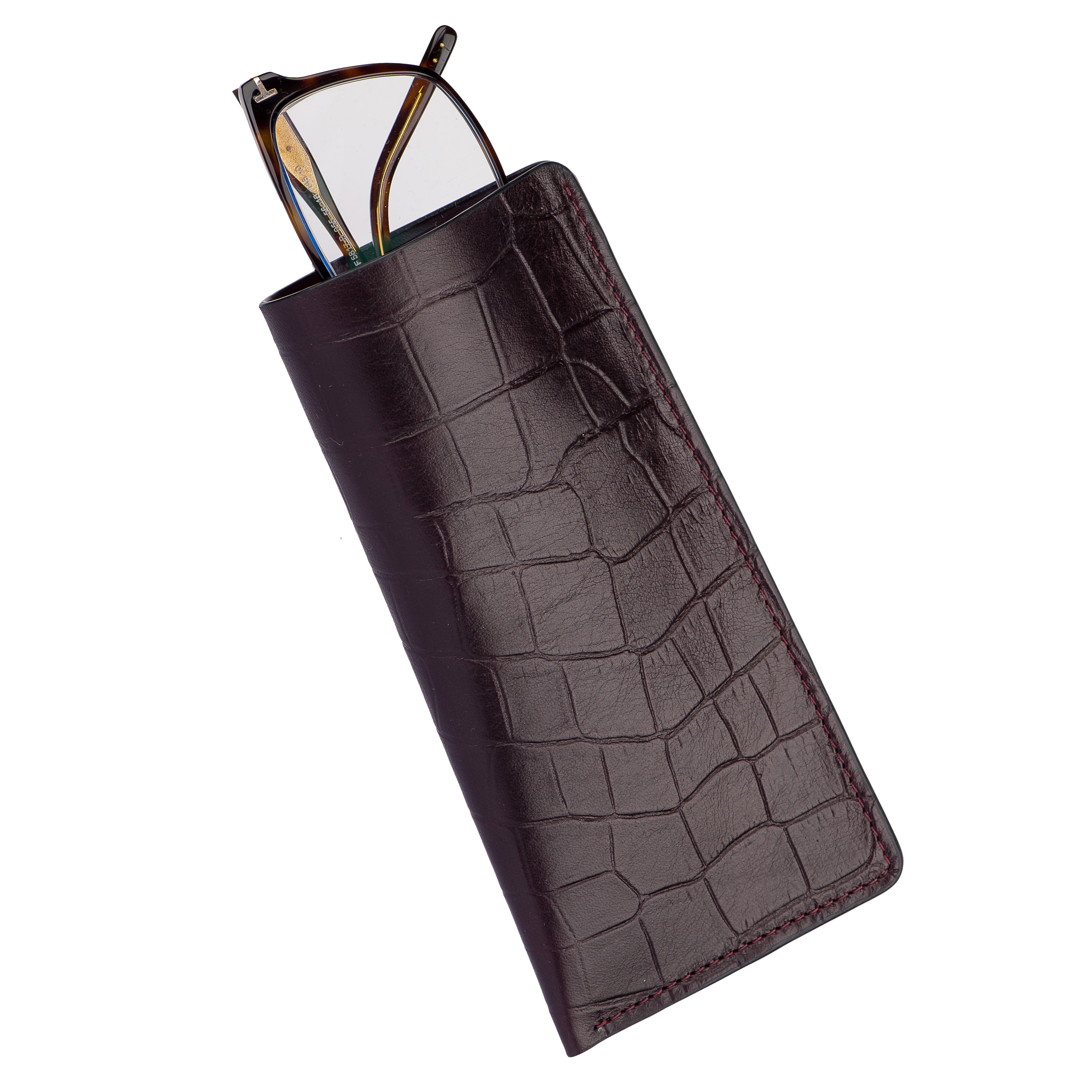 Glasses Case Alligator Style Calfskin