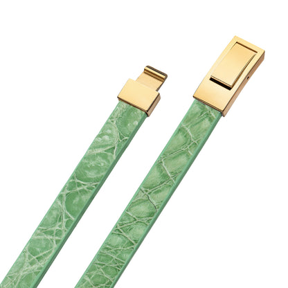 Bracelet Latch - Alligator "PASTEL MINT GREEN" Gold