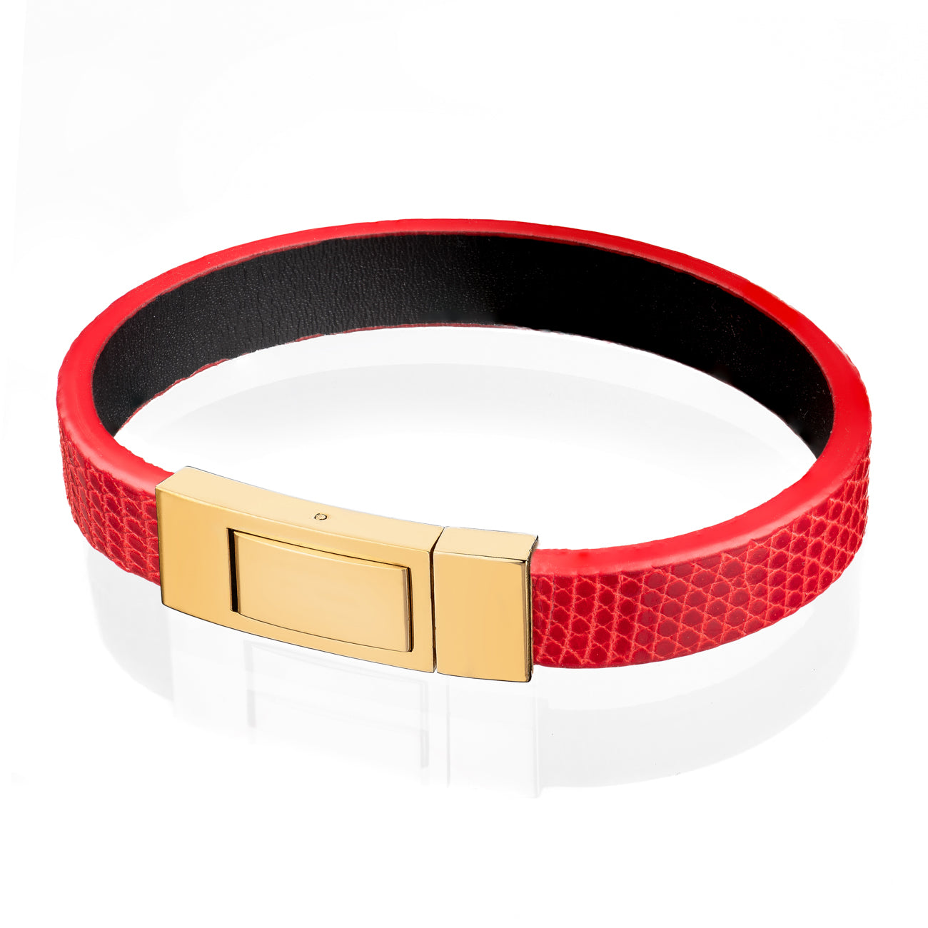 Bracelet Latch - Lizard  "RED" Gold