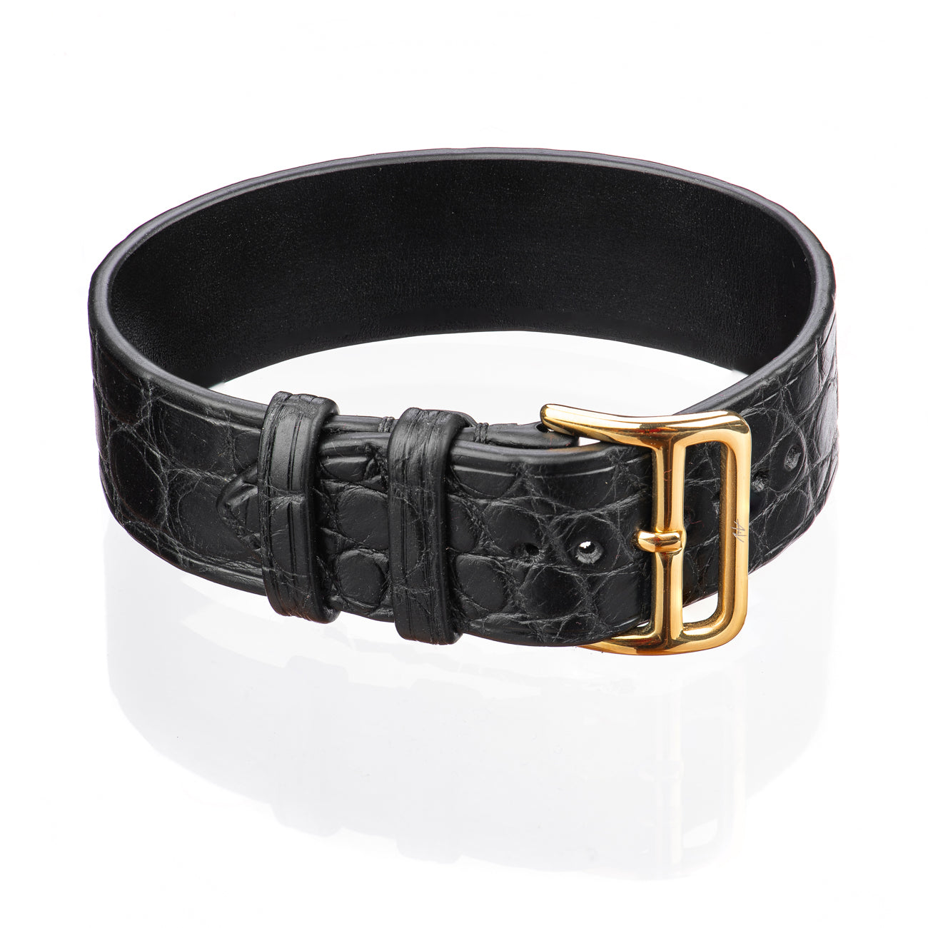Bracelet Apple - Alligator "BLACK" Gold