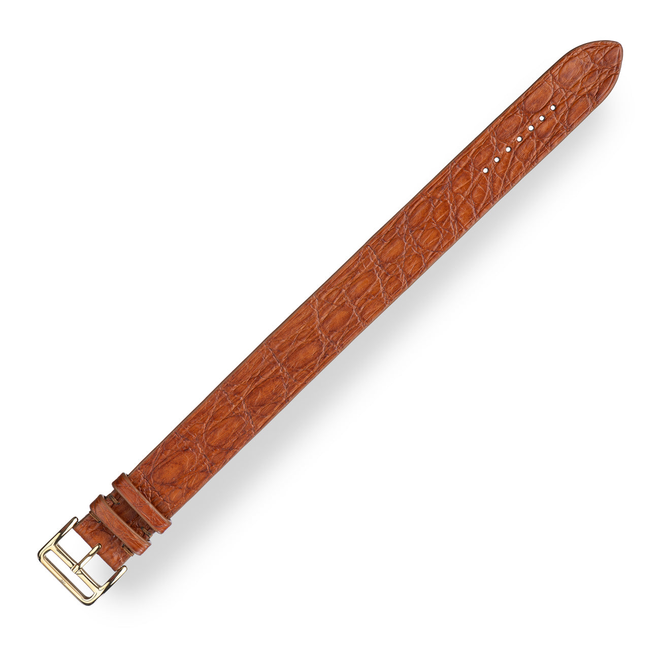 Bracelet Apple - Alligator "CHESTNUT" Gold