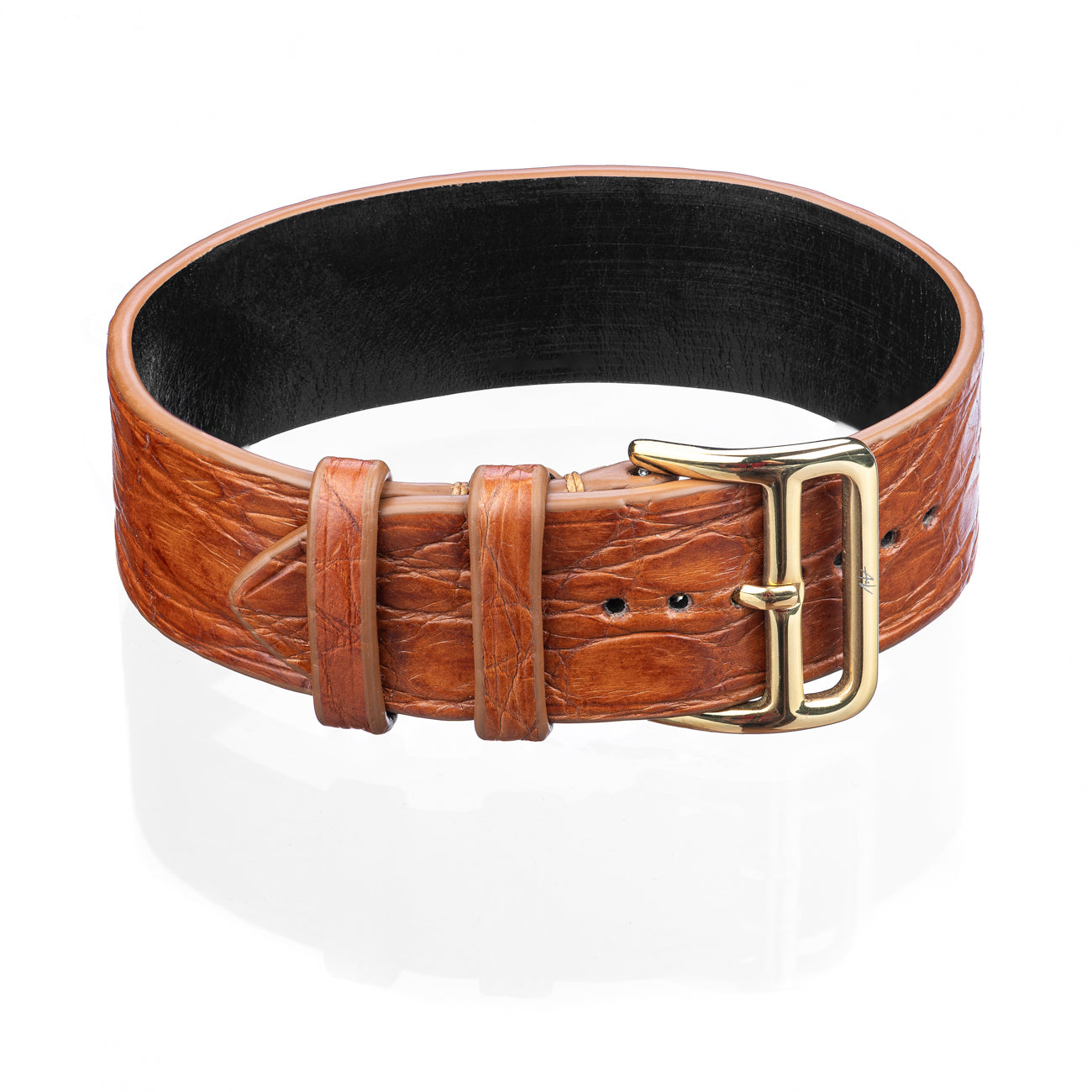 Bracelet Apple - Alligator "CHESTNUT" Gold