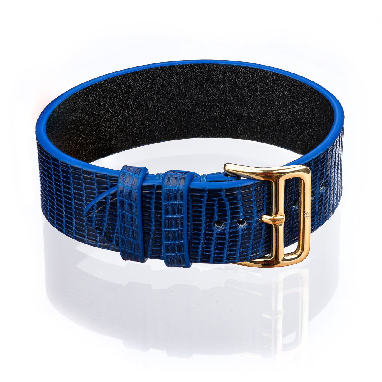 Bracelet Apple - Lizard "ADMIRAL BLUE" Gold