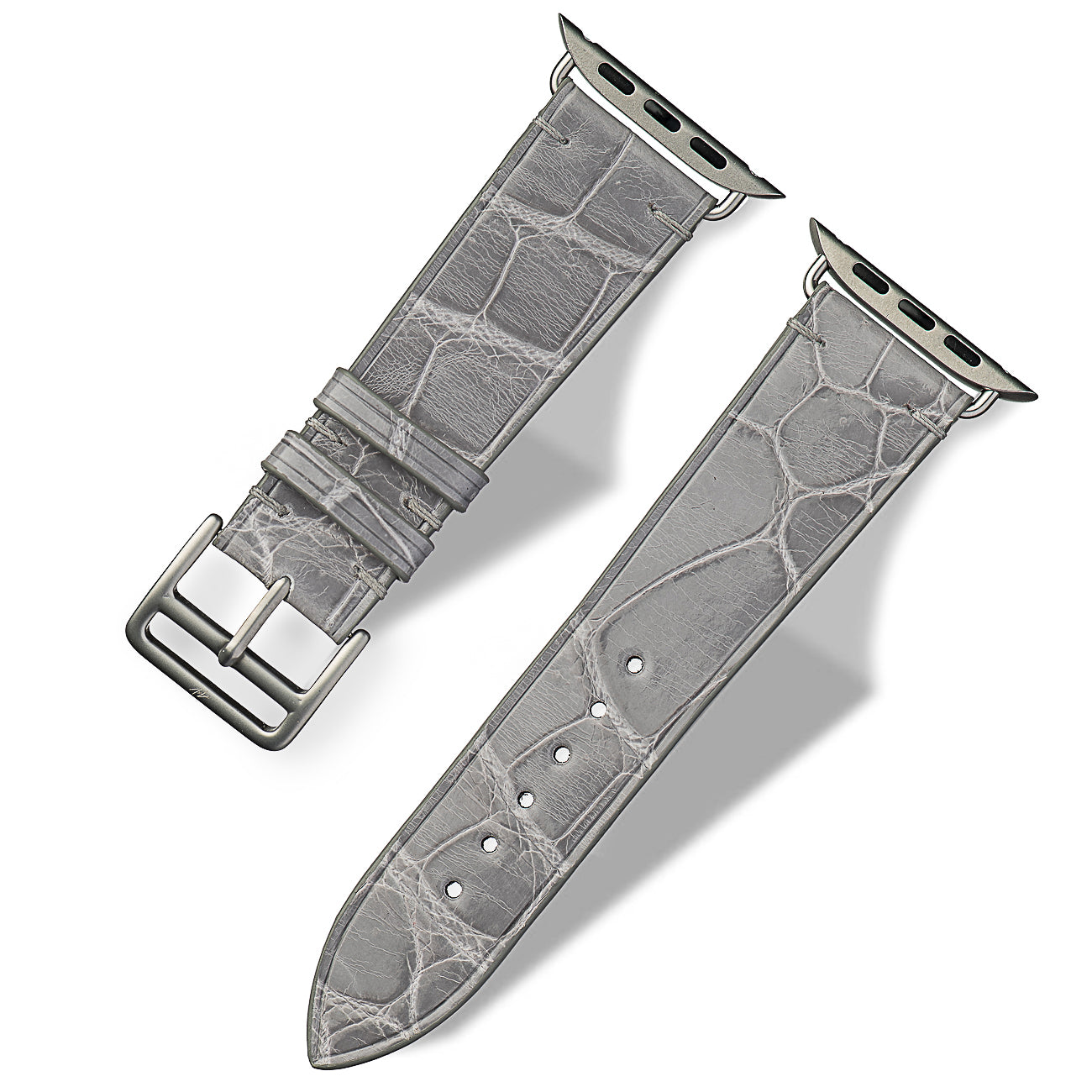 Apple Watch Band - Alligator "GRAY WHITE"