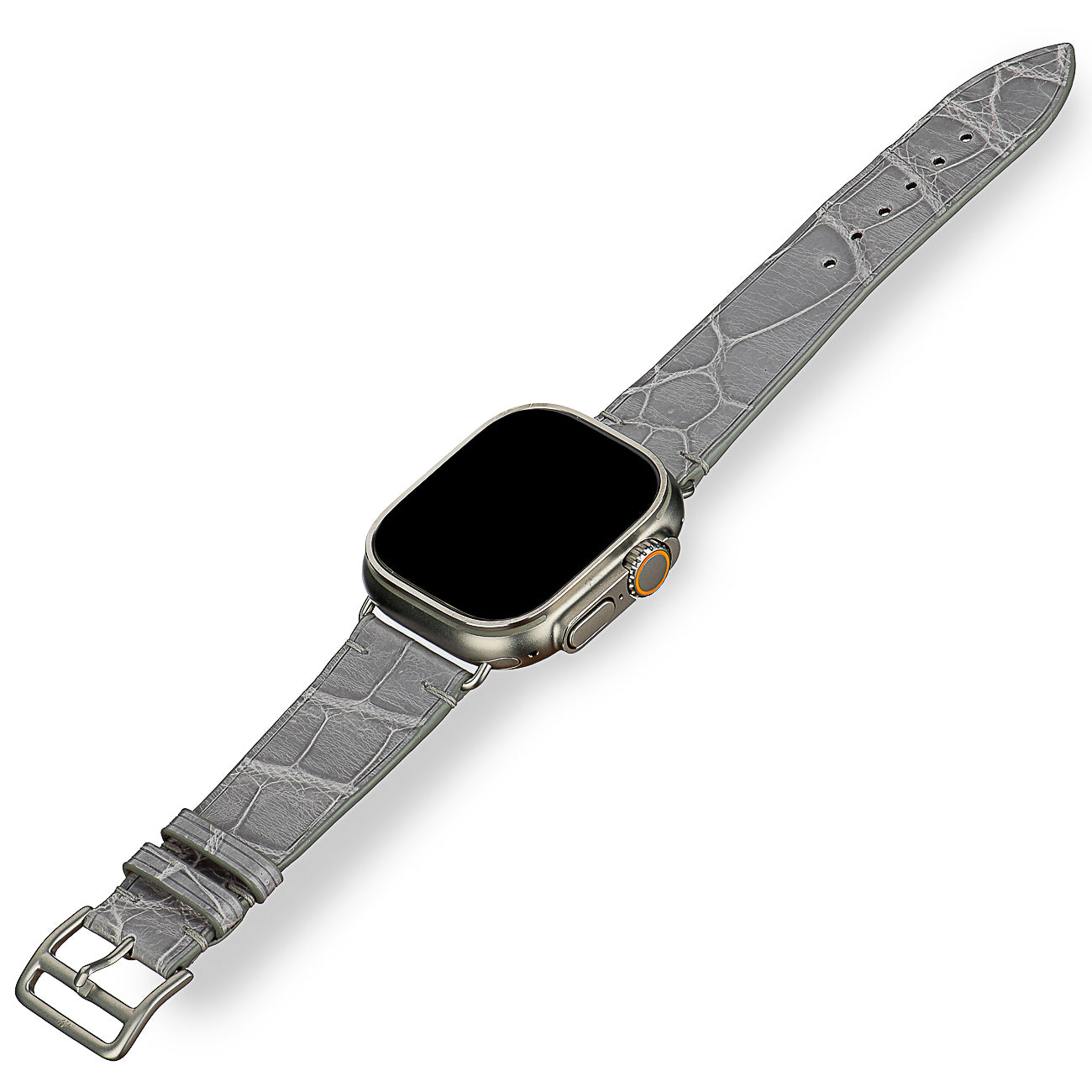 Apple Watch Band - Alligator "GRAY WHITE"