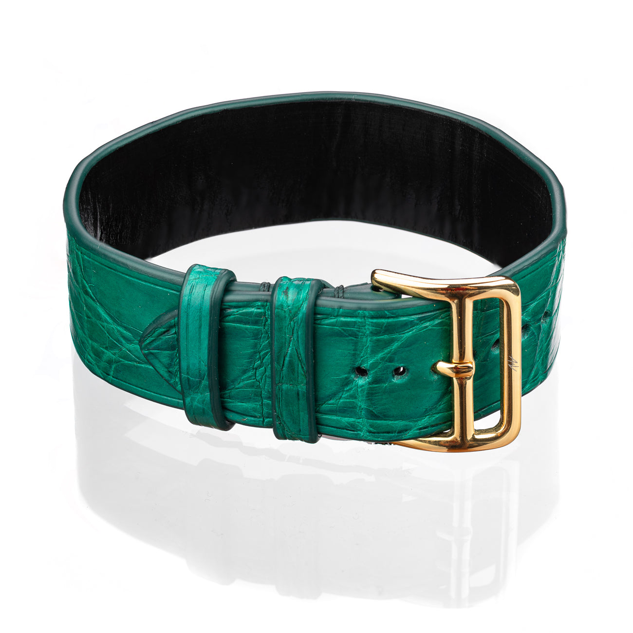 Bracelet Apple - Alligator "HUNTER GREEN" Gold