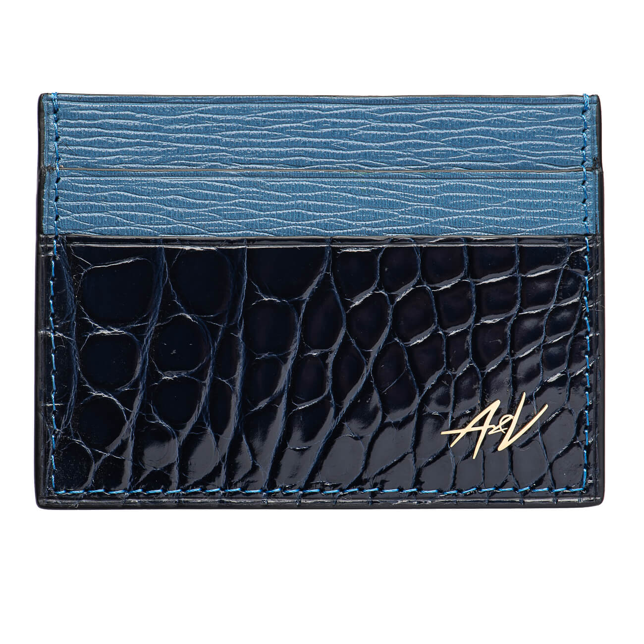 CARD HOLDER ALLIGATOR NAVY