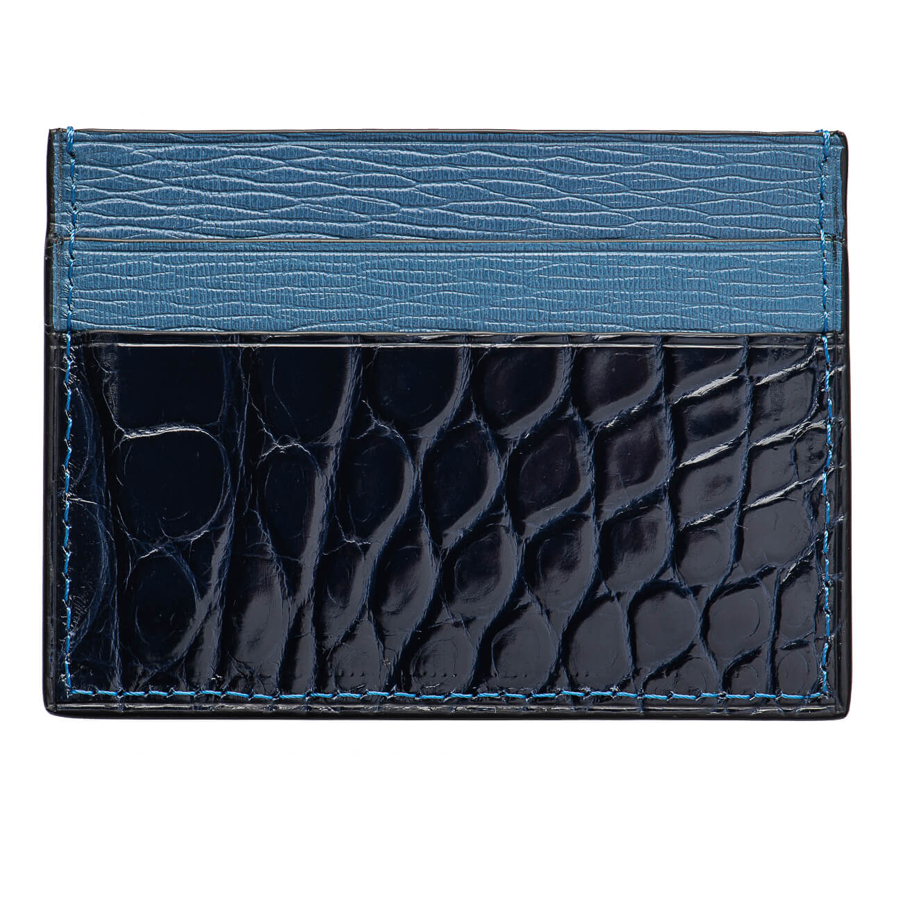 CARD HOLDER ALLIGATOR NAVY