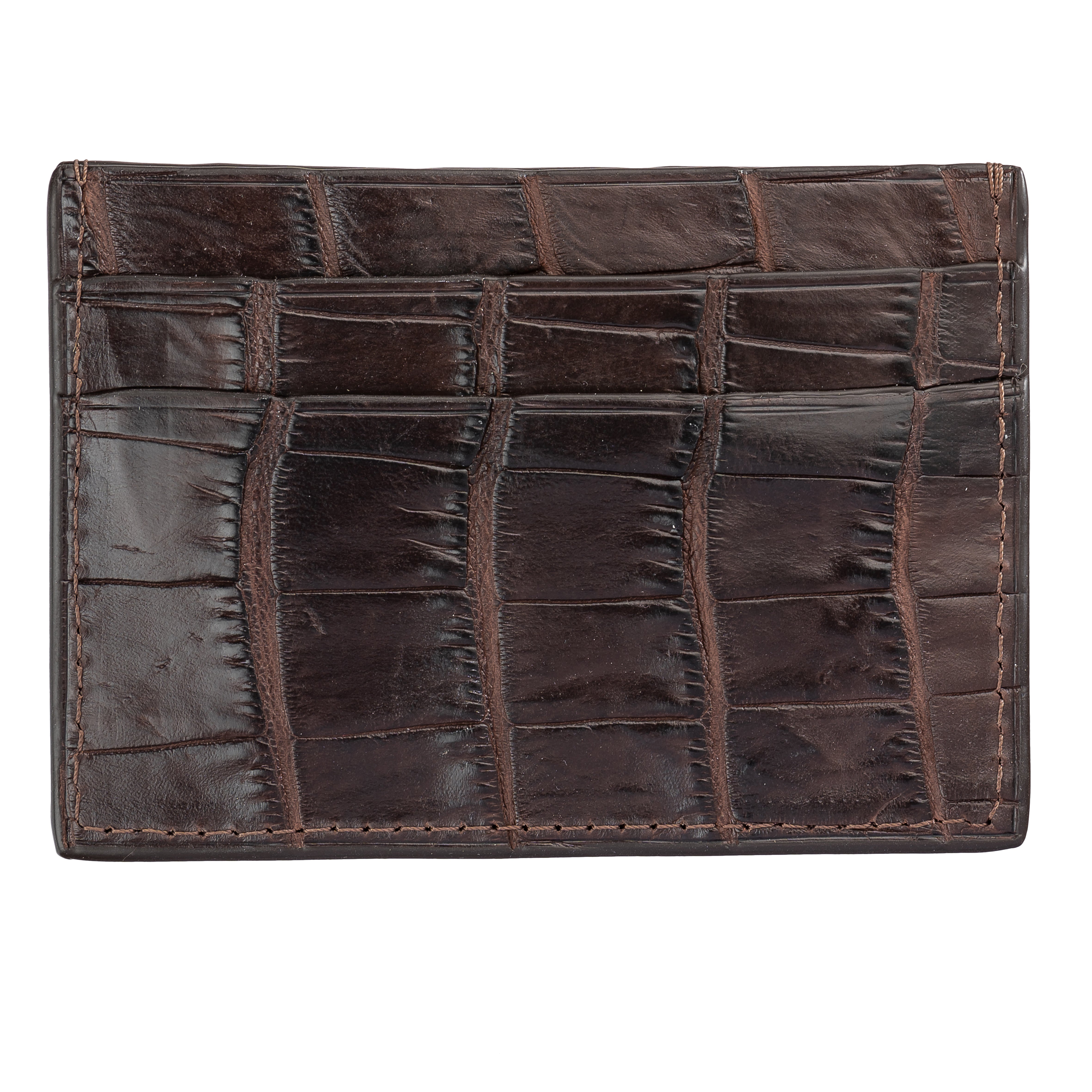 CARD HOLDER ALLIGATOR BROWN