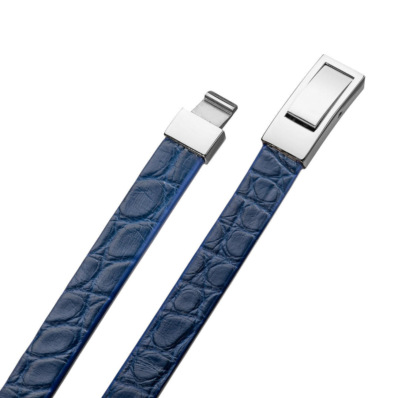 Bracelet Latch - Alligator "BLUE" Silver