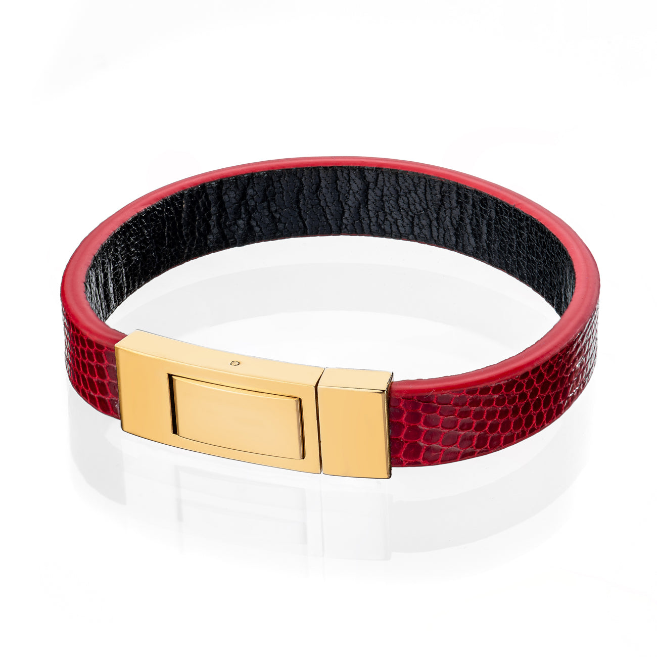 Bracelet Latch - Lizard "RUBY" Gold