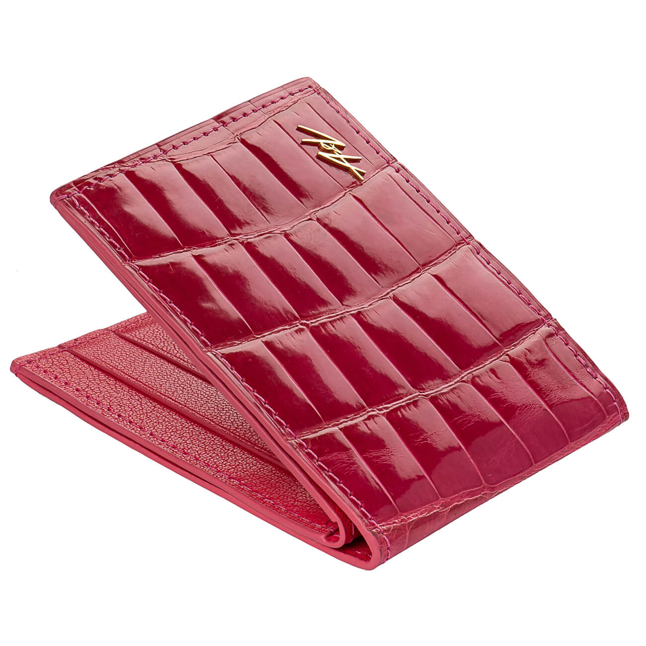 WALLET ALLIGATOR LACQUER PINK