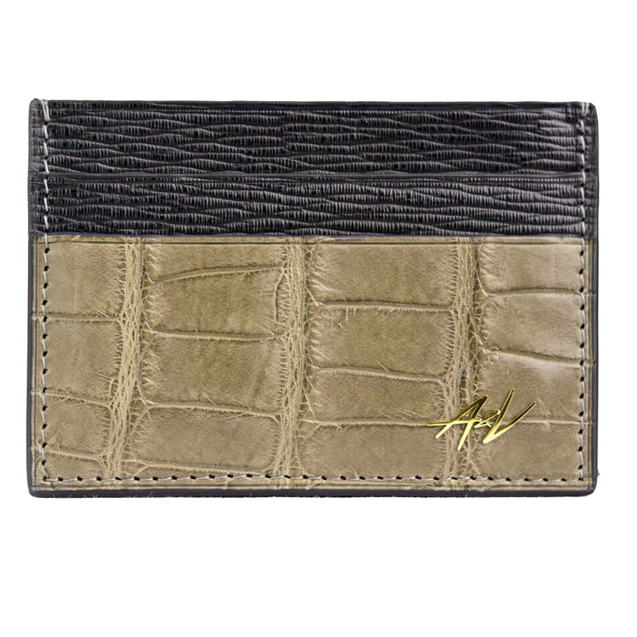 CARD HOLDER ALLIGATOR TOFFEE BROWN