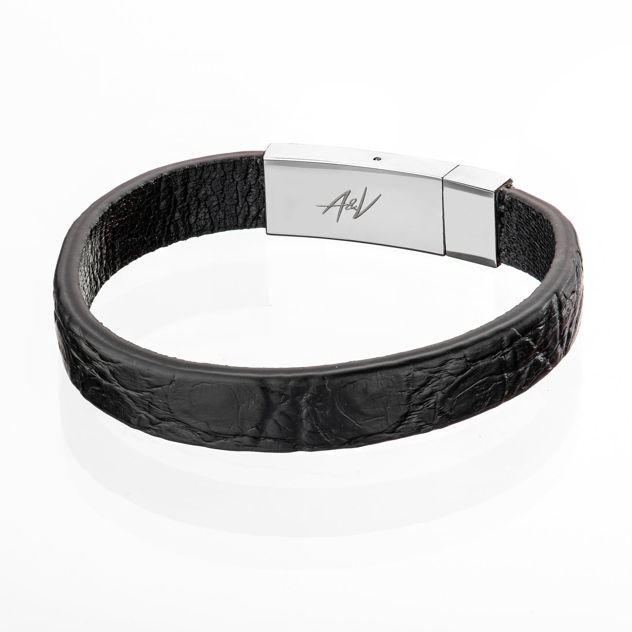 Bracelet Latch - Alligator "MATTE BLACK" Silver