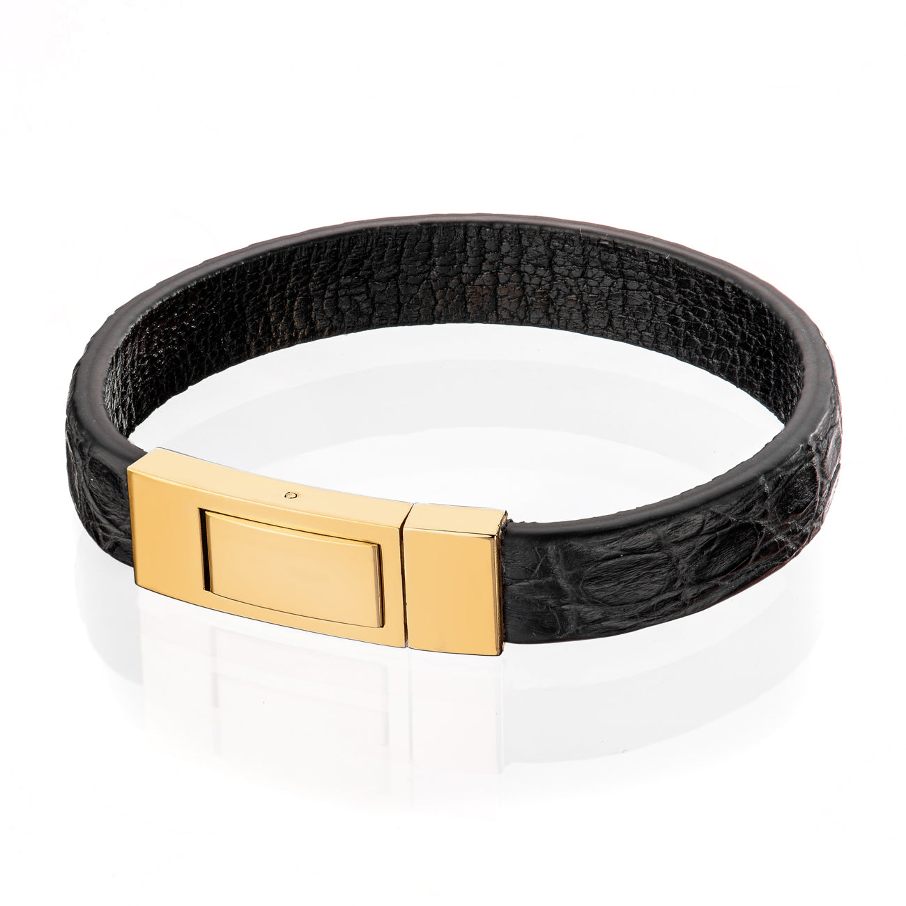Bracelet Latch - Alligator "MATTE BLACK" Gold