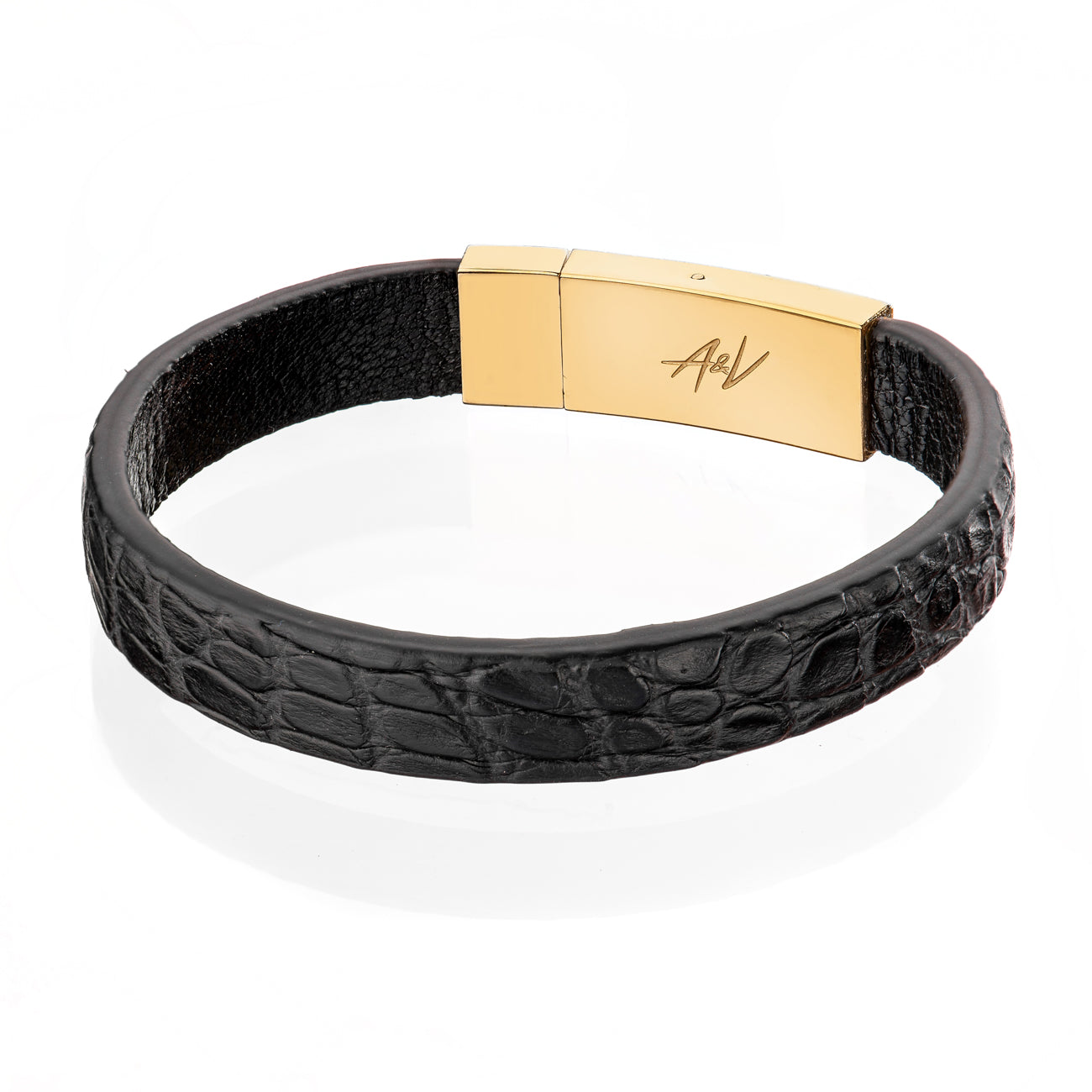 Bracelet Latch - Alligator "MATTE BLACK" Gold