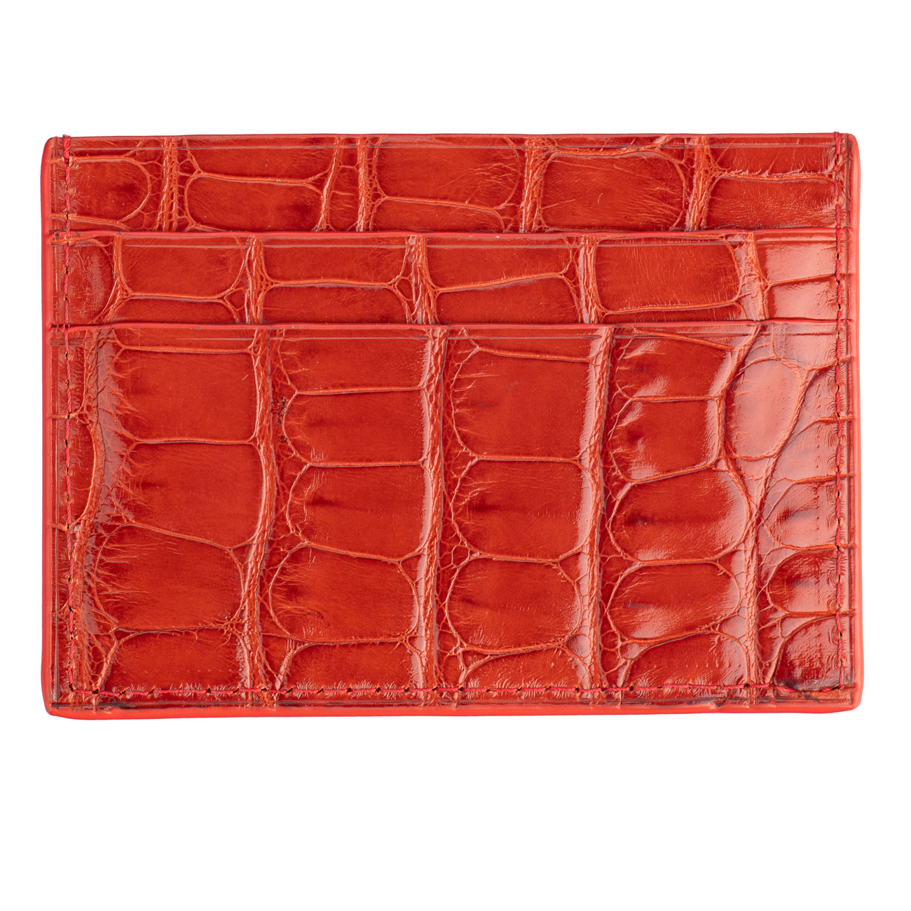 Card Holder - Alligator "ORANGE RED"