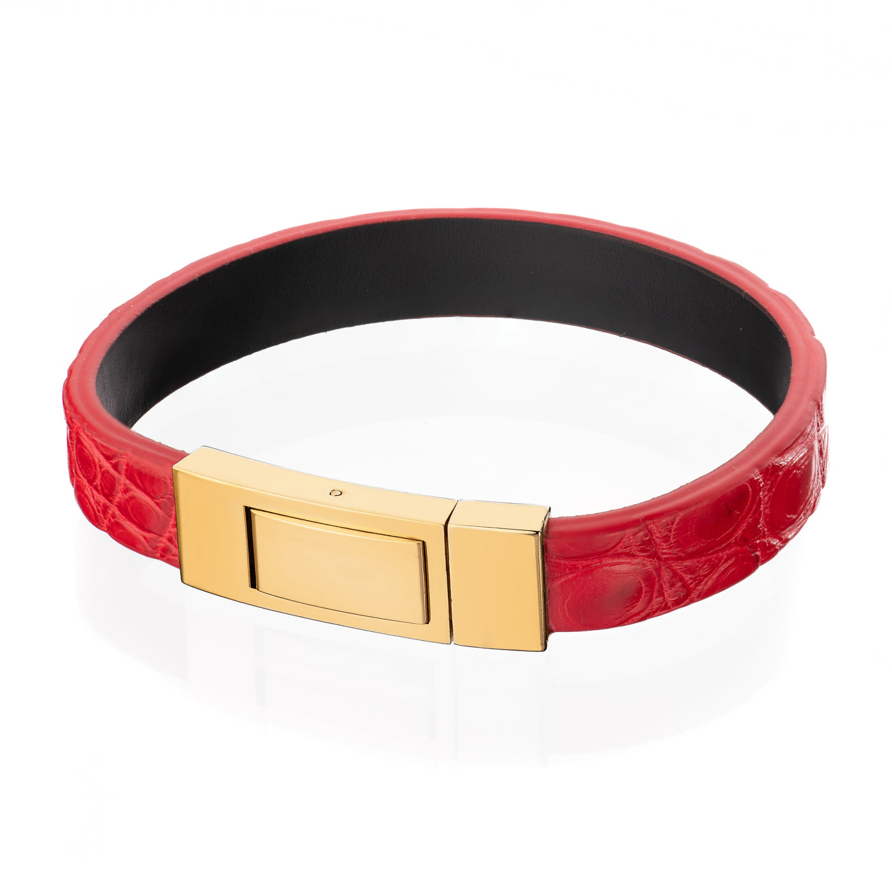 Bracelet Latch - Alligator "RED" Gold