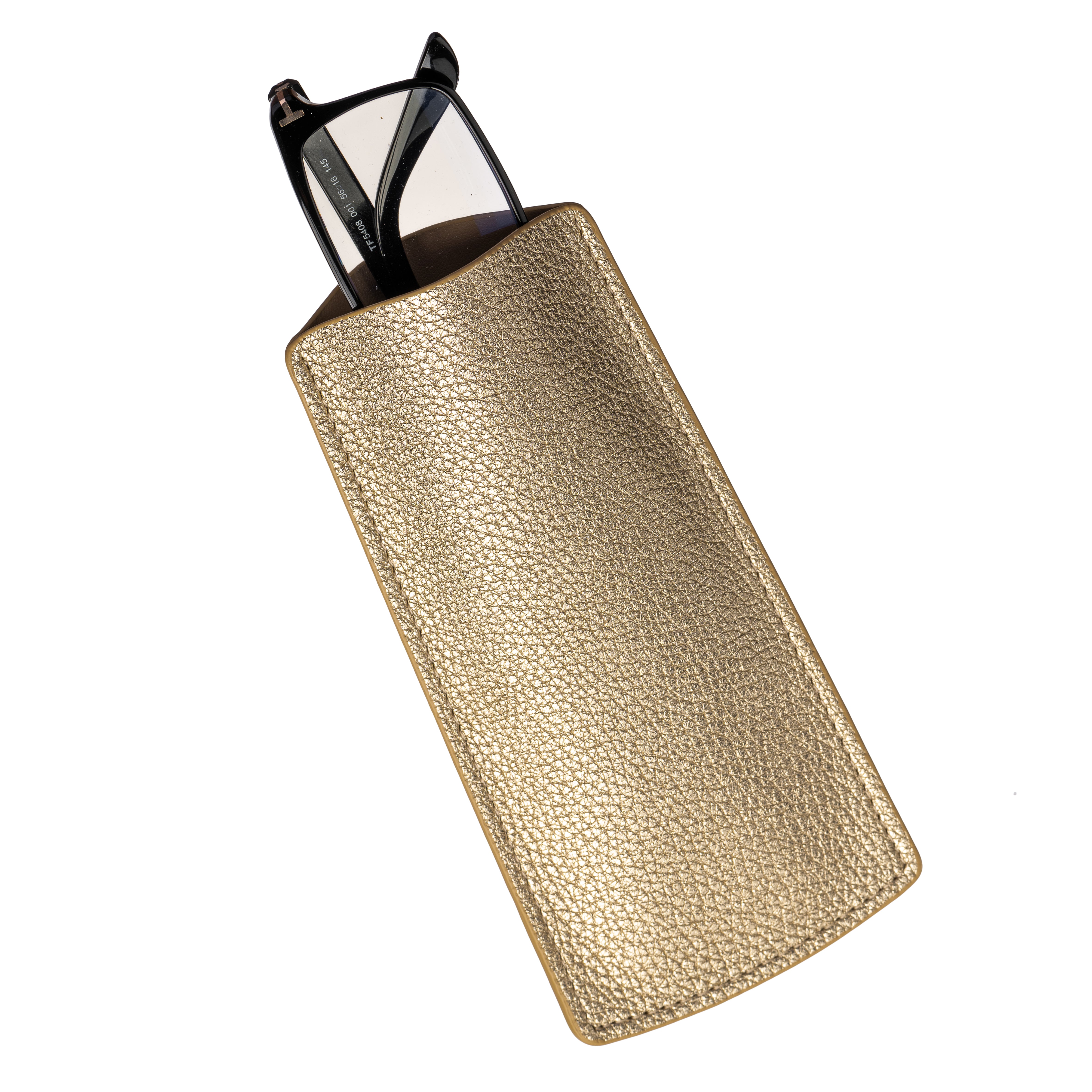 GLASSES CASE DARK YELLOW GOLD SMALL