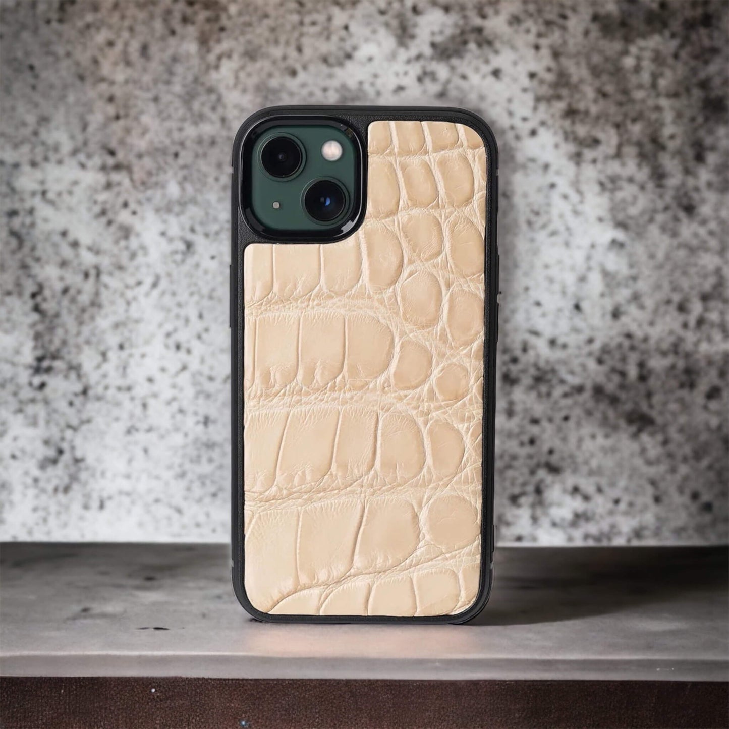 IPHONE 13 CASES ALLIGATOR BLANCHED ALMOND