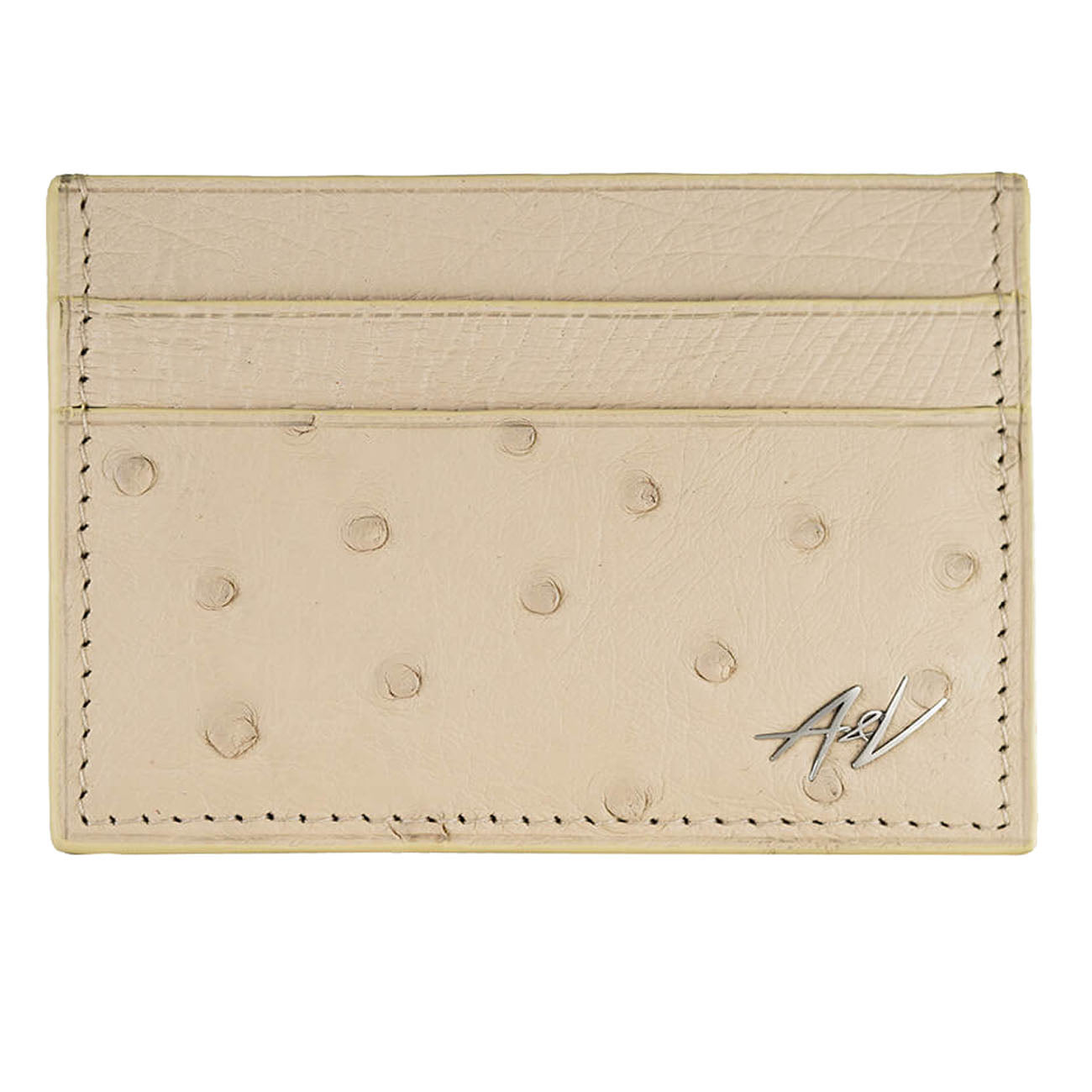 CARD HOLDER OSTRICH LEATHER SECLUDED BEACH