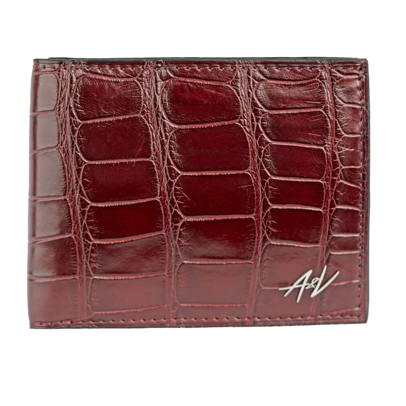 WALLET ALLIGATOR DARK CHERRY