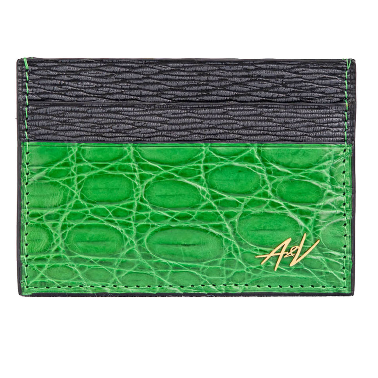 CARD HOLDER ALLIGATOR NEON GREEN