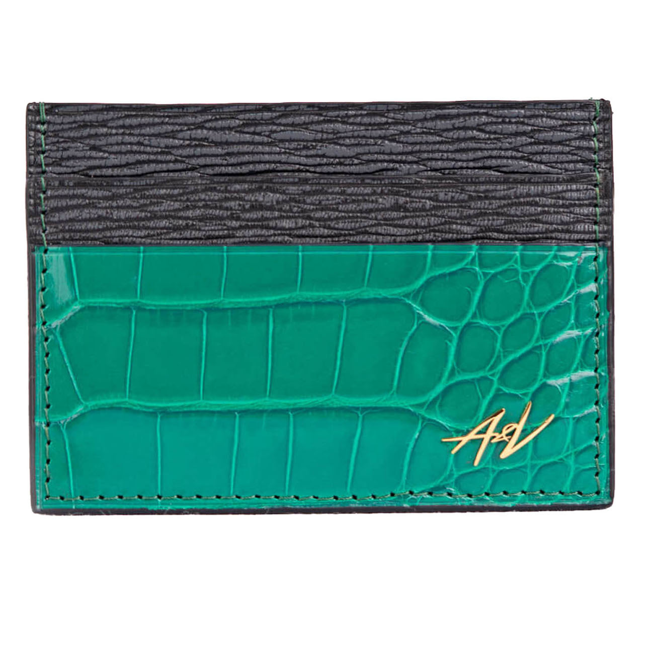 CARD HOLDER ALLIGATOR EMERALD