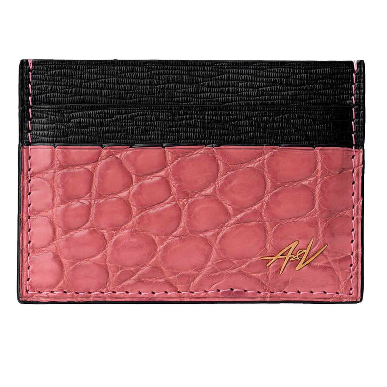 CARD HOLDER ALLIGATOR ROUGE